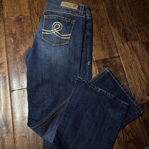 Women's Seven 7 Dark Wash Blue Jeans 5-Pocket Design Jeans Size 10 Bootcut